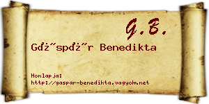 Gáspár Benedikta névjegykártya